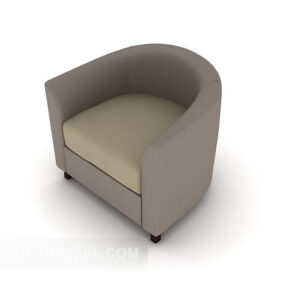 Simple Casual Grey Single Sofa דגם תלת מימד