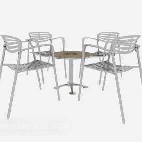 Eenvoudig, casual stijl tafelstoelset 3D-model