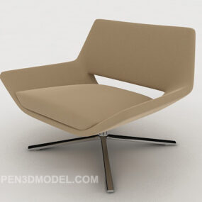 Chaise longue commune simple couleur beige modèle 3D