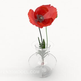 Modelo 3d de artesanato de vaso de flores simples