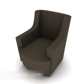 Простий темно-сірий одномісний диван 3d модель
