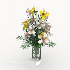 Enkelt dekorativt blomsterarrangement 3d-model