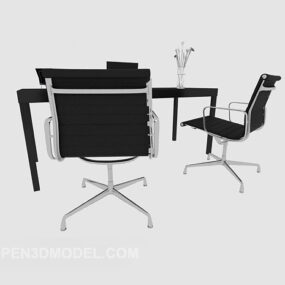 Simple Desk And Chairs 3d model