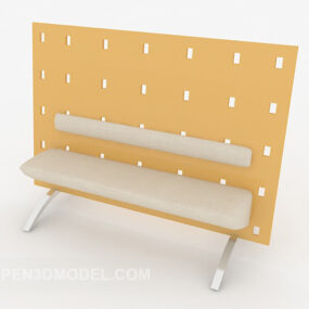 Simple Fashion Chair With Back Wall 3d model