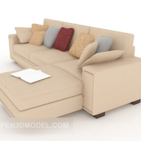 Einfaches, modisches Mehrsitzer-Sofa, 3D-Modell