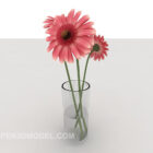 Eenvoudige glazen vaas met bloemen