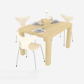 Simple Fresh Home Dining Table 3d model