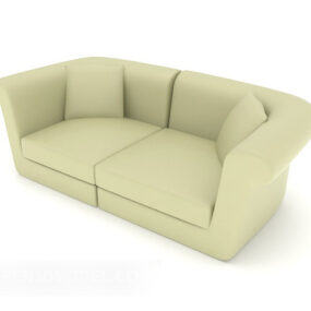 Einfaches, frisches Mehrsitzer-Sofa, 3D-Modell
