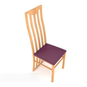 Simple Generous Back Dining Chair 3d model