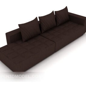 Simple Generous Sofa Black Fabric 3d model