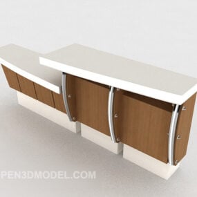 シンプルな寛大な木のベンチ3Dモデル