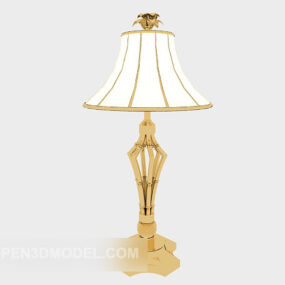 Lampada da tavolo semplice in oro modello 3d