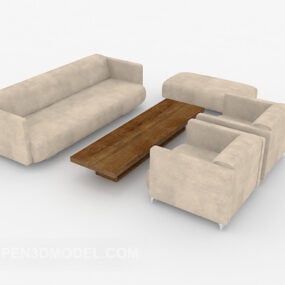 Simple Gray Leisure Combination Sofa 3d model