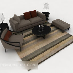 Simple Grey Business Sofa Sets 3d model