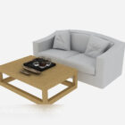 أريكة صغيرة رمادية مزدوجة بسيطة