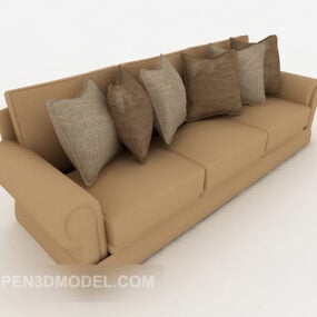 Simple Grey Multiplayer Sofa 3d model