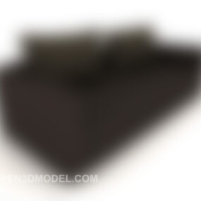 Mô hình 3d nội thất sofa đôi dòng màu xám đơn giản