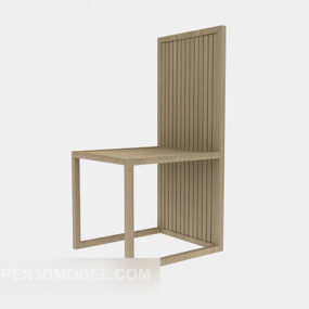 Простий обідній стілець з високою спинкою 3d модель