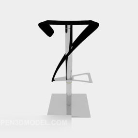 Chaise de bar à tabouret haut simple modèle 3D