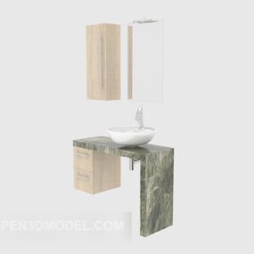 Simple Home Bath Cabinet 3d model