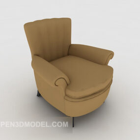 简约家居棕色休闲单人沙发V1 3d模型