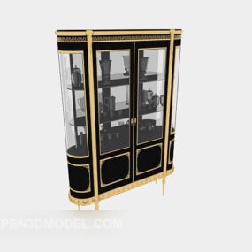 Antique Home Glass Display Cabinet 3d model