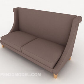 सिंपल होम डबल सोफा फ़र्निचर 3डी मॉडल