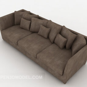 Simple Home Gray Multiplayer Sofa 3d model