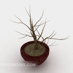 Simple Indoor Potted Dry Tree 3d model