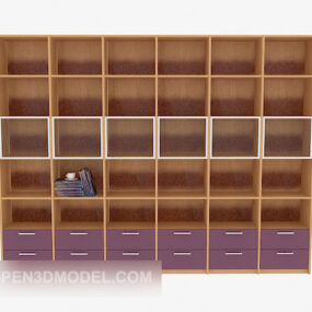 قفسه کتاب بزرگ ساده مدل سه بعدی