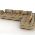 أريكة جلدية بسيطة متعددة المقاعد