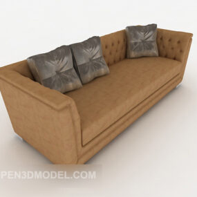 Simple Leather Sofa 3d model