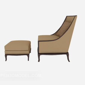 Tabouret de chaise longue simple modèle 3D