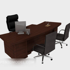Simple Mahogany Desk 3d model
