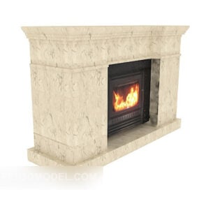 Simple Marble Fireplace Stone דגם תלת מימד