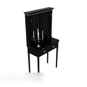 Simple Modern Black Hall Cabinet 3d model