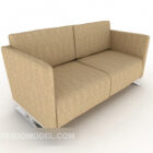 Modern Double Sofa Brown Fabric