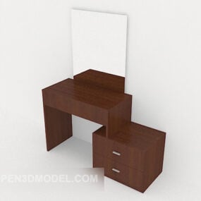 โต๊ะเครื่องแป้งเรียบง่ายทันสมัยพร้อมกระจกโมเดล 3 มิติ
