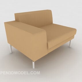 Simple Modern Light Brown Single Sofa 3d model