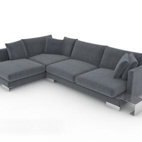 Sofá moderno de varias plazas con moldura simple modelo 3d