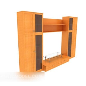 Simple Modern Solid Wood Tv Cabinet 3d model