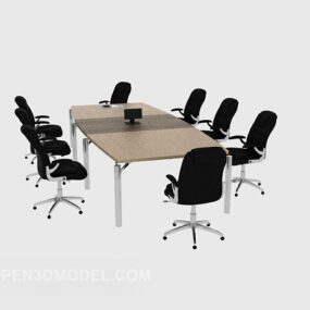 מודל תלת מימד פשוט של שולחן משרדי