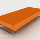 シンプルなオレンジ色のソファベンチ