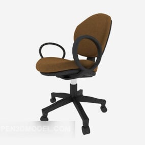 Modello 3d semplice sedia con ruote da ufficio ordinaria