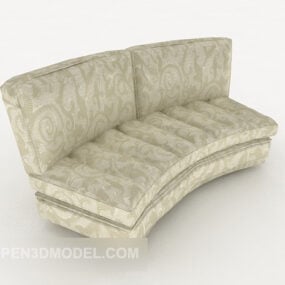 Simple Pattern Double Sofa 3d model