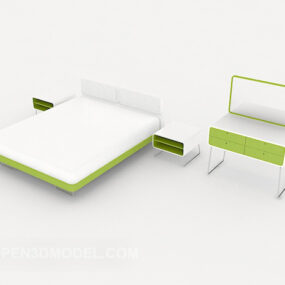 Einfaches Persönlichkeits-Doppelbett-3D-Modell