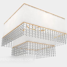 Lampadario quadrato domestico semplice modello 3d