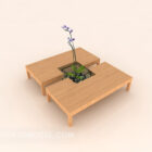 Mesa de centro simple cuadrada de madera