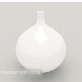 Basit Beyaz Porselen Vazo 3D model