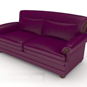 Simple Purple Double Sofa 3d model